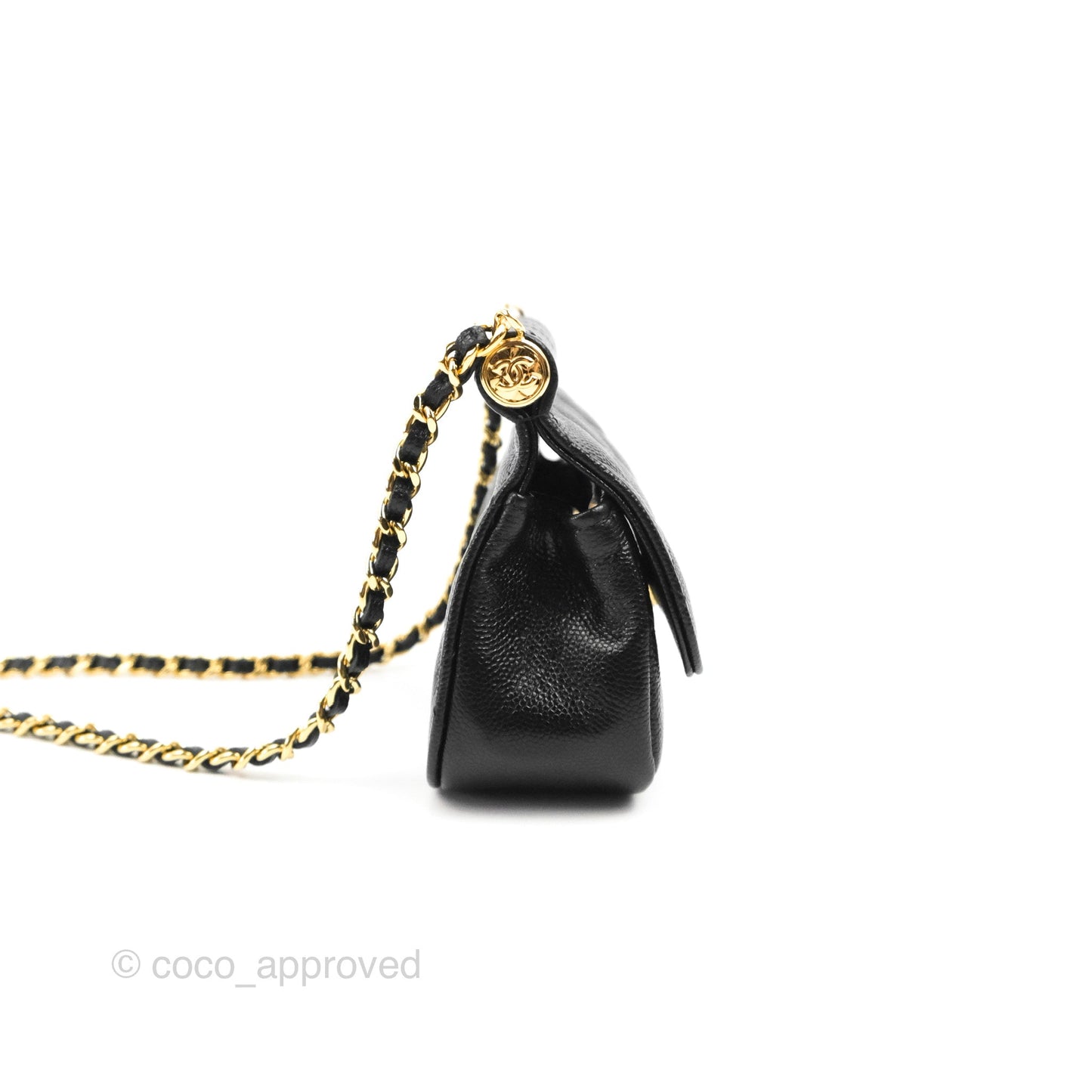 Chanel Quilted Clutch With Chain Black Caviar Gold Hardware