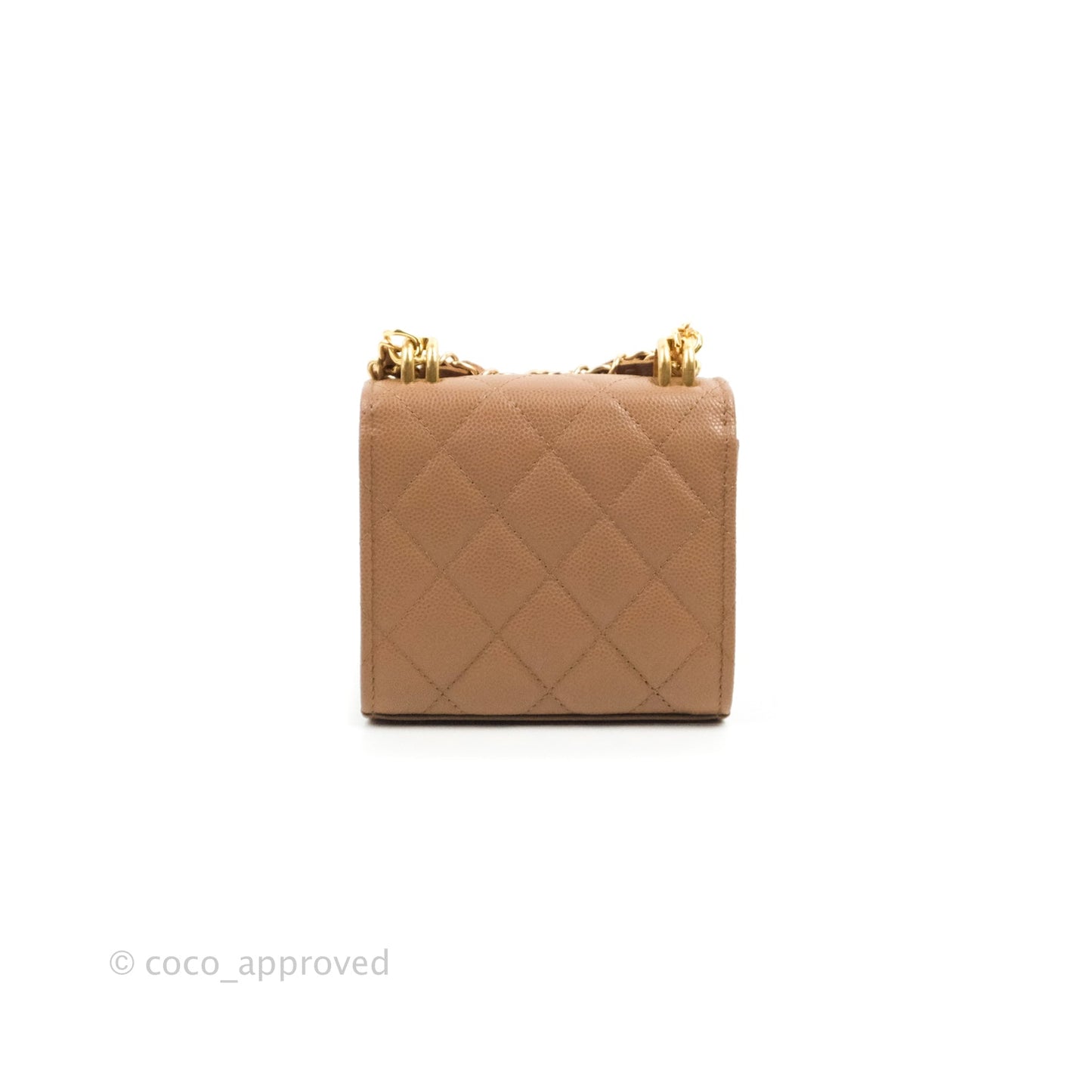 Chanel CC Chain Clutch with Chain Beige Caviar Gold Hardware