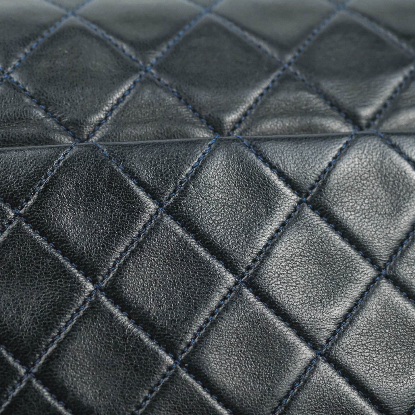 Chanel Vintage Quilted Flap Bag Navy Lambskin 24K Gold Hardware