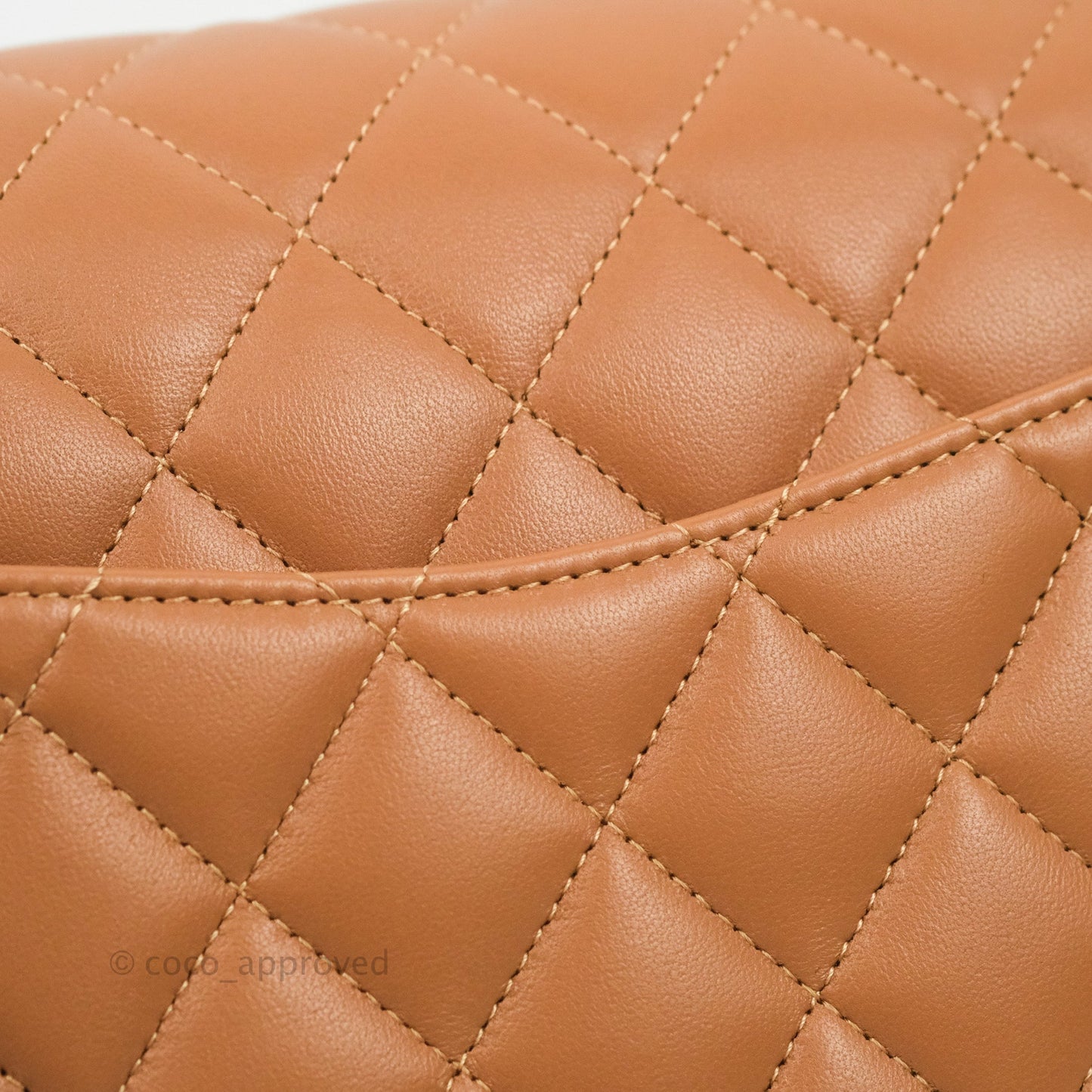 Chanel Small Classic Quilted Flap Dark Beige Caramel Lambskin Gold Hardware 22S