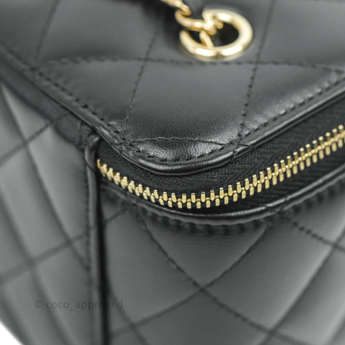 Chanel Vanity with Classic Chain Black Lambskin Gold Hardware