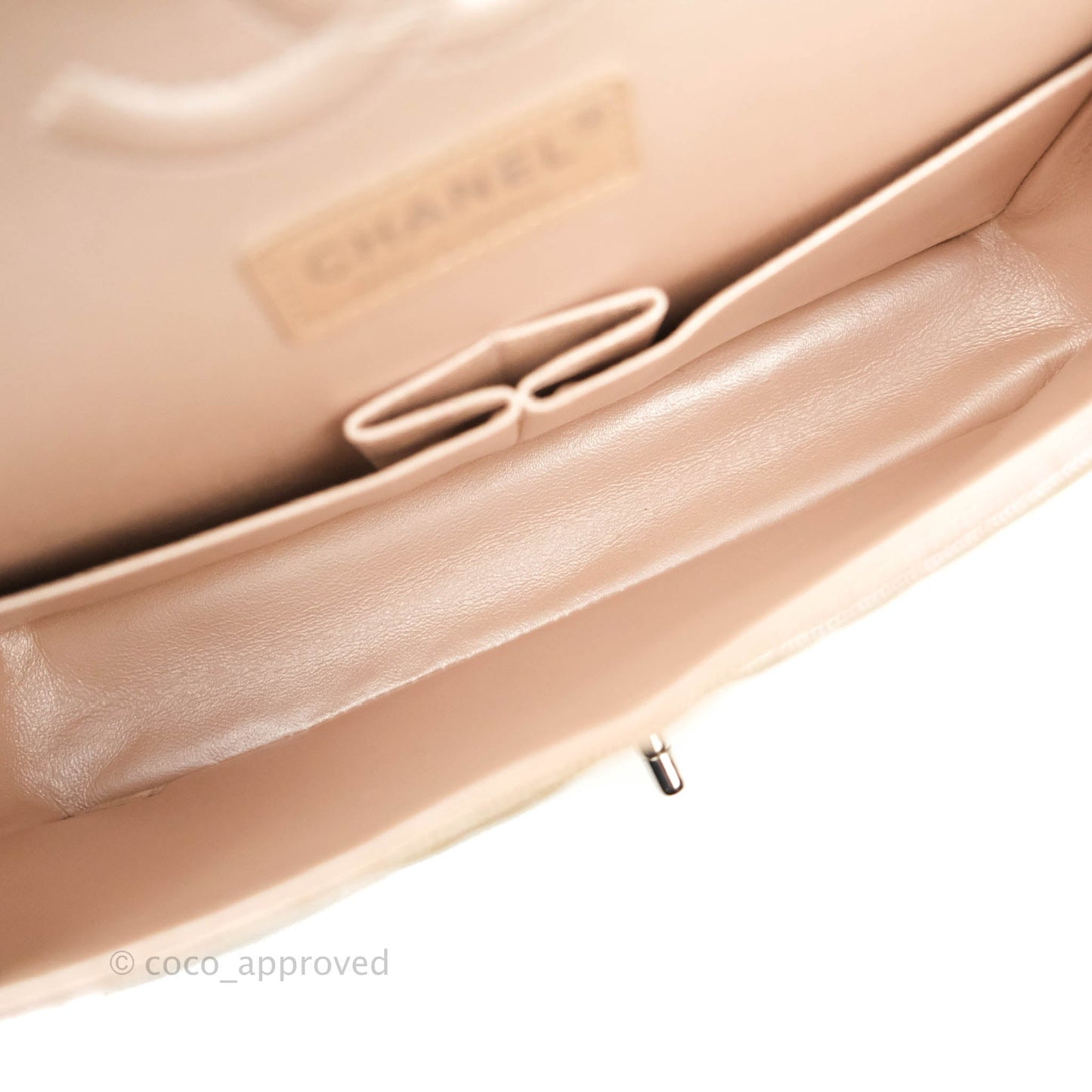 Chanel Classic M/L Medium Double Flap Iridescent Rose Gold Pink Caviar Silver Hardware 17B