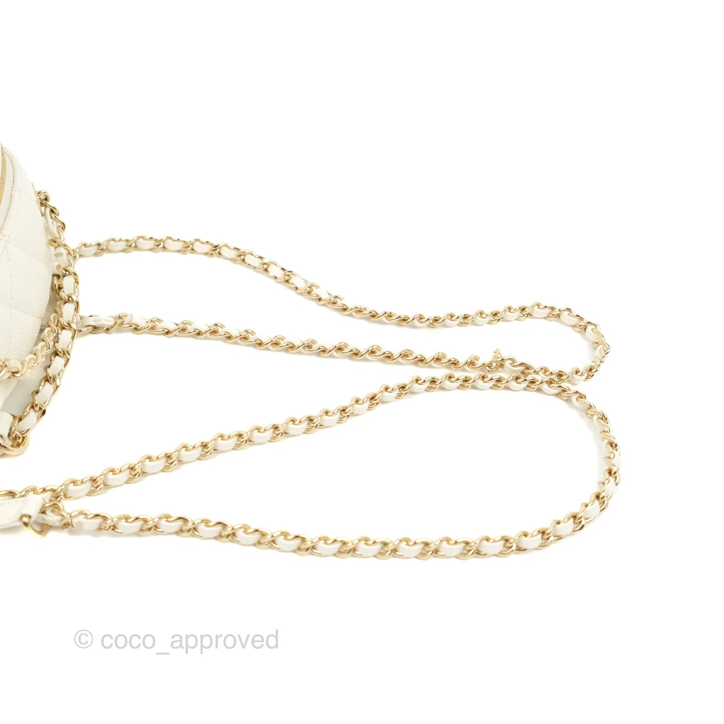 Chanel Quilted Small CC Day Backpack Ivory Caviar Gold Hardware