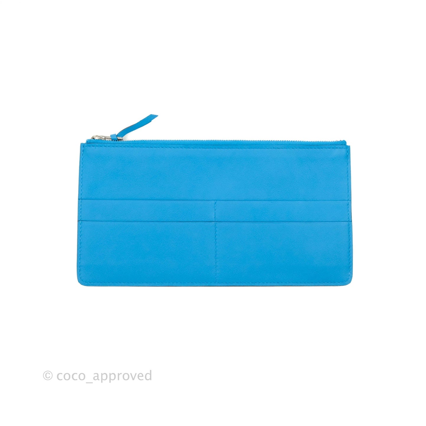 Hermès Jige Duo Wallet Bleu Zanzibar Swift