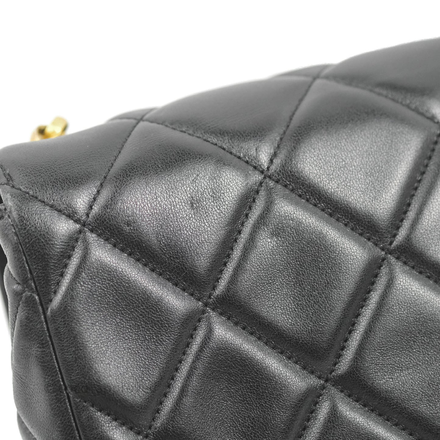 Chanel Quilted Square Flap Bijoux Chain Strap Black Aged Gold Hardware