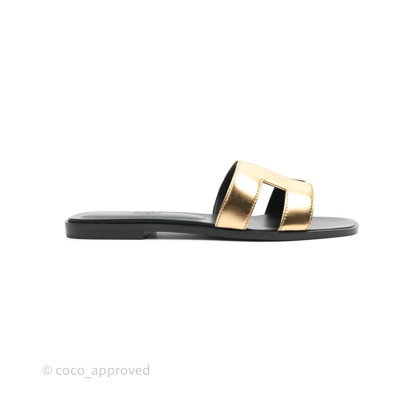 Hermès Oran Sandals in Champagne Gold Size 38
