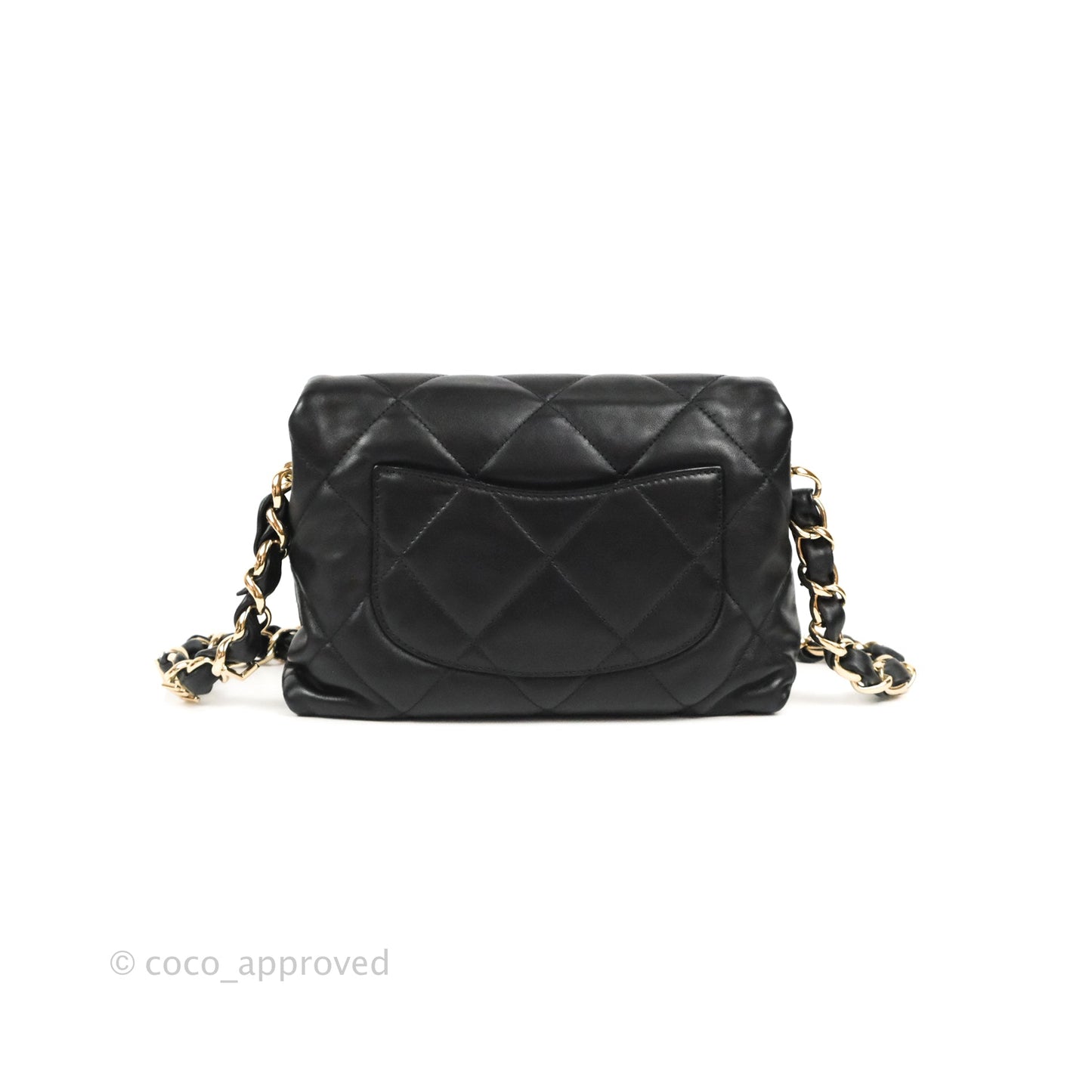 Chanel Small Logo Chain Flap Black Lambskin Gold Hardware