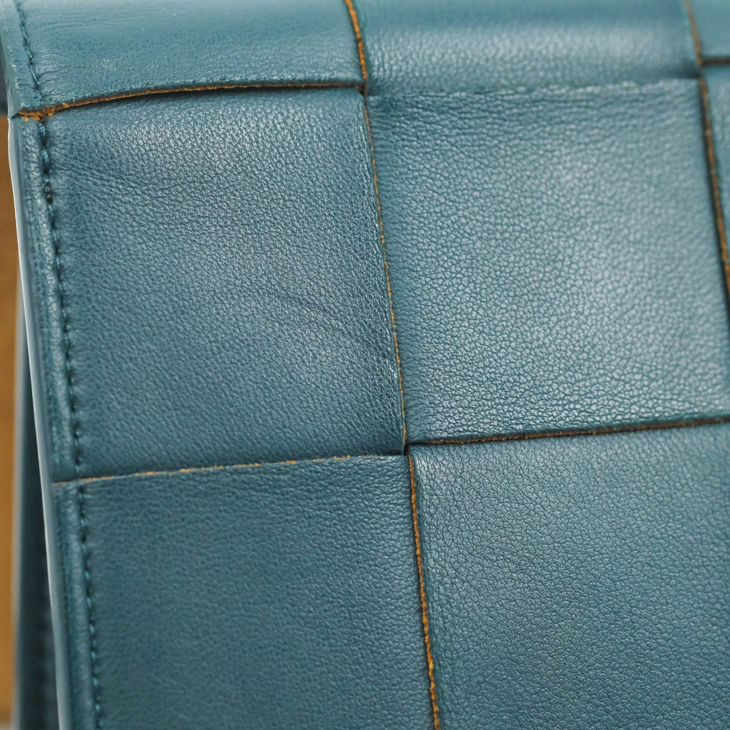 Bottega Veneta Maxi Intrecciato Mini Cassette Crossbody Bag Petrol Blue Lambskin