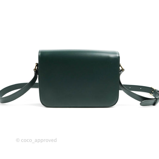 Celine Medium Triomphe Shiny Calfskin Amazone Green