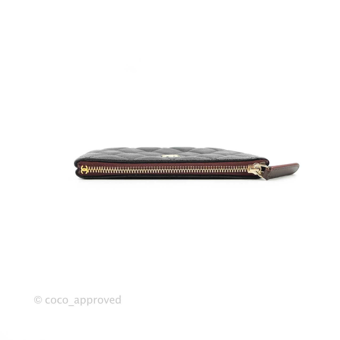 Chanel Quilted Mini O case Black Caviar Gold Hardware