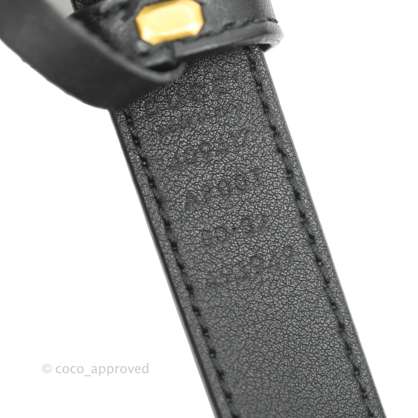 Gucci Double GG Black Calfskin 20mm Belt 80 32