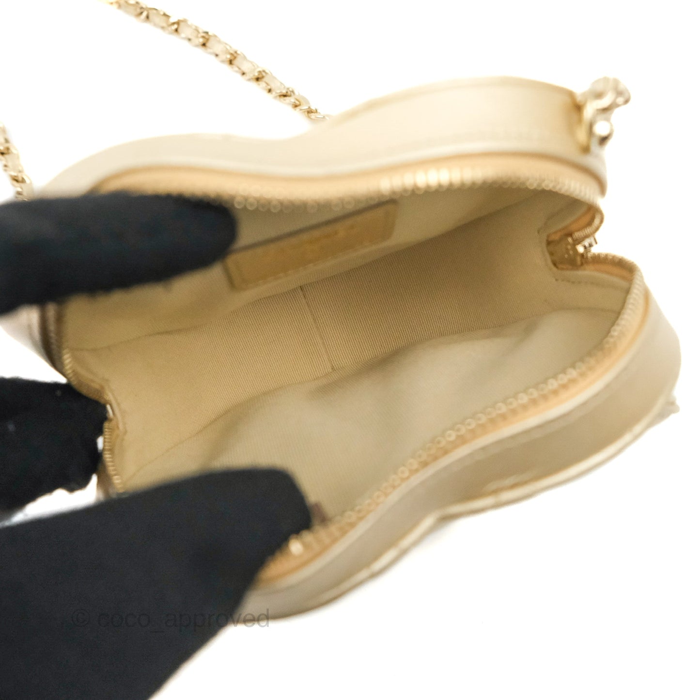 Chanel Small Heart Bag Gold Lambskin Gold Hardware 22S