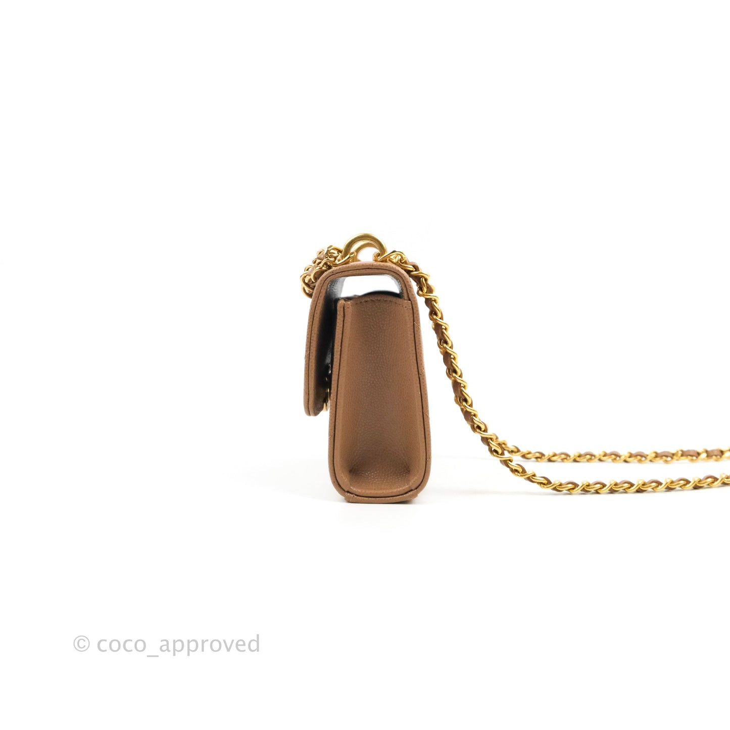 Chanel CC Chain Clutch with Chain Beige Caviar Gold Hardware