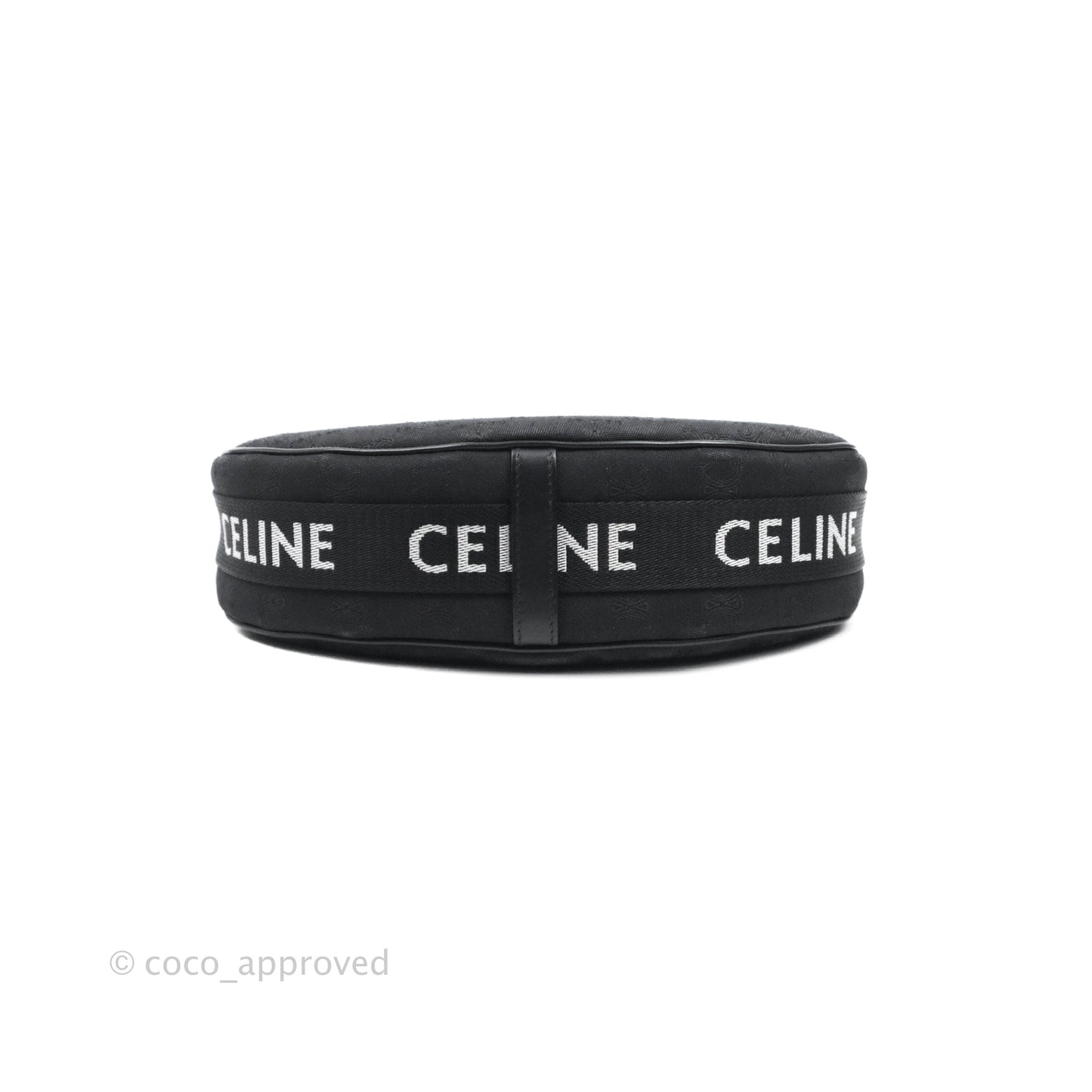 Celine Medium Ava Bag with Celine Strap Black Triomphe Jacquard Calfskin