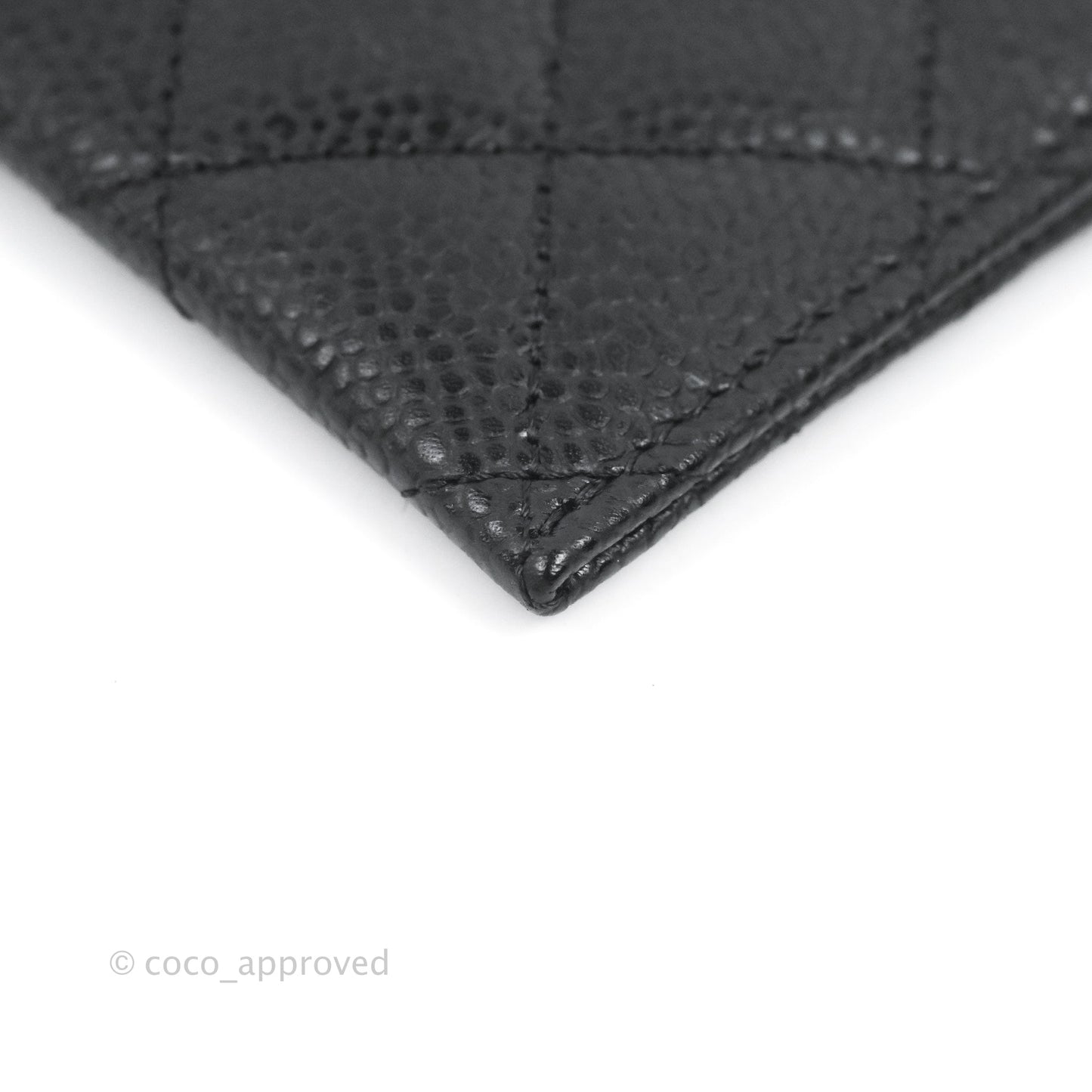 Chanel Classic Flat Card Holder Black Caviar Gold Hardware