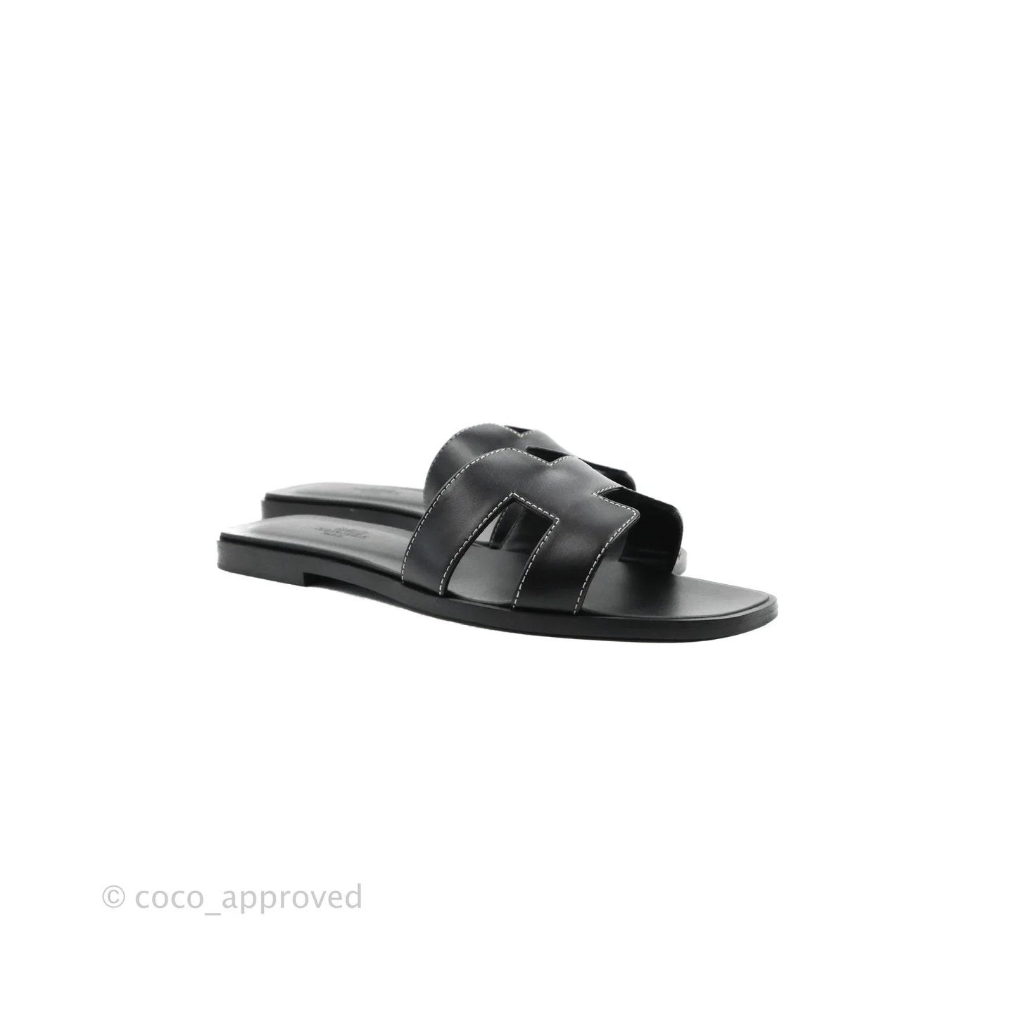 Hermès Oran Sandals in Black Size 37