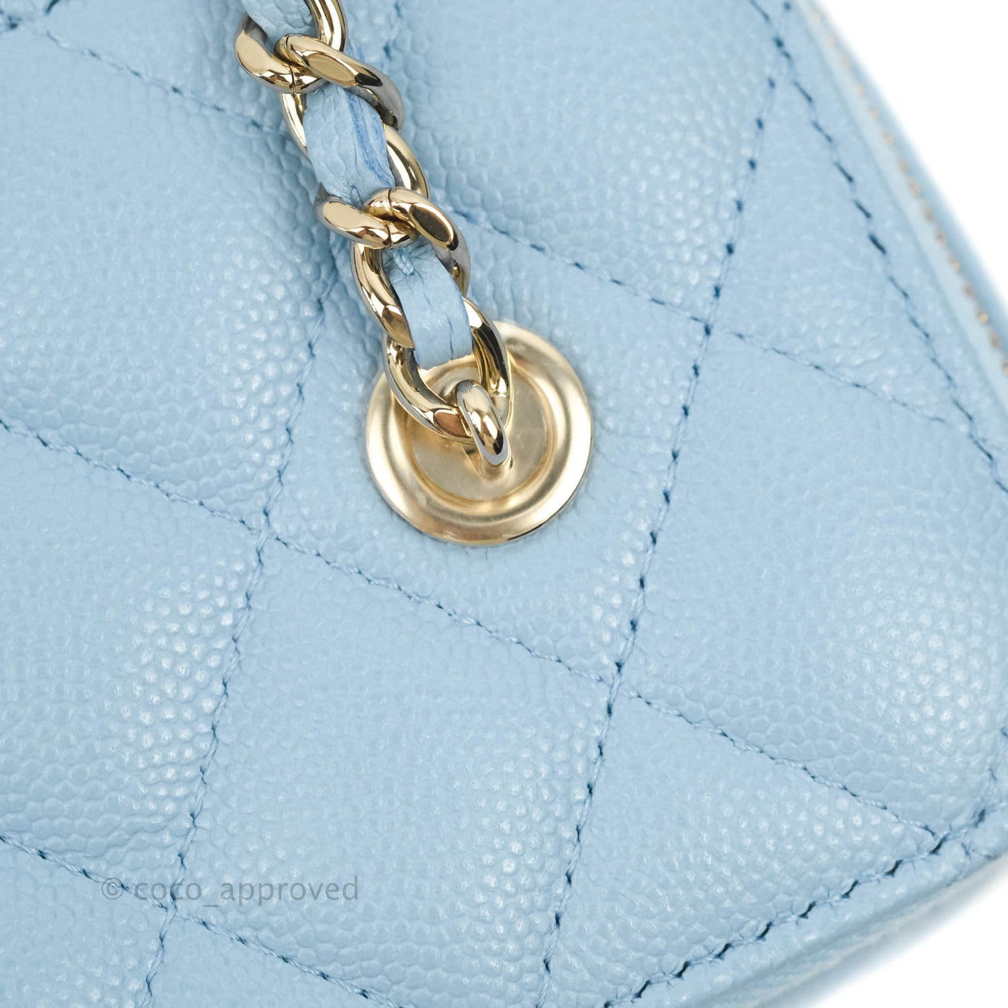 Chanel Vanity with Chain Blue Caviar Gold Hardware 22S