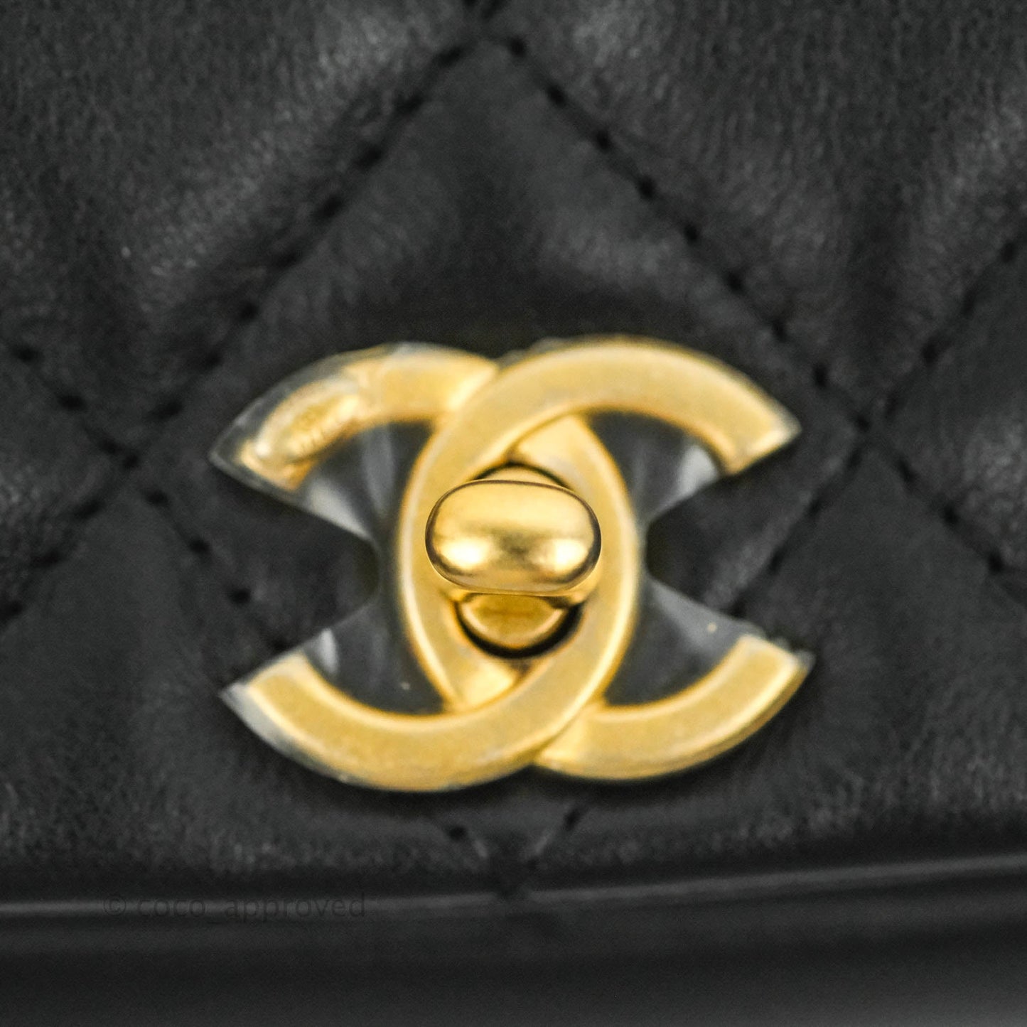 Chanel Clutch with Chain Black Calfskin Aged Gold Hardware