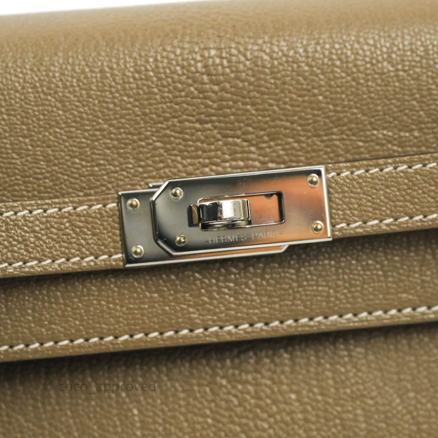 Hermès Kelly To Go Wallet Etoupe Chevre Mysore Palladium Hardware