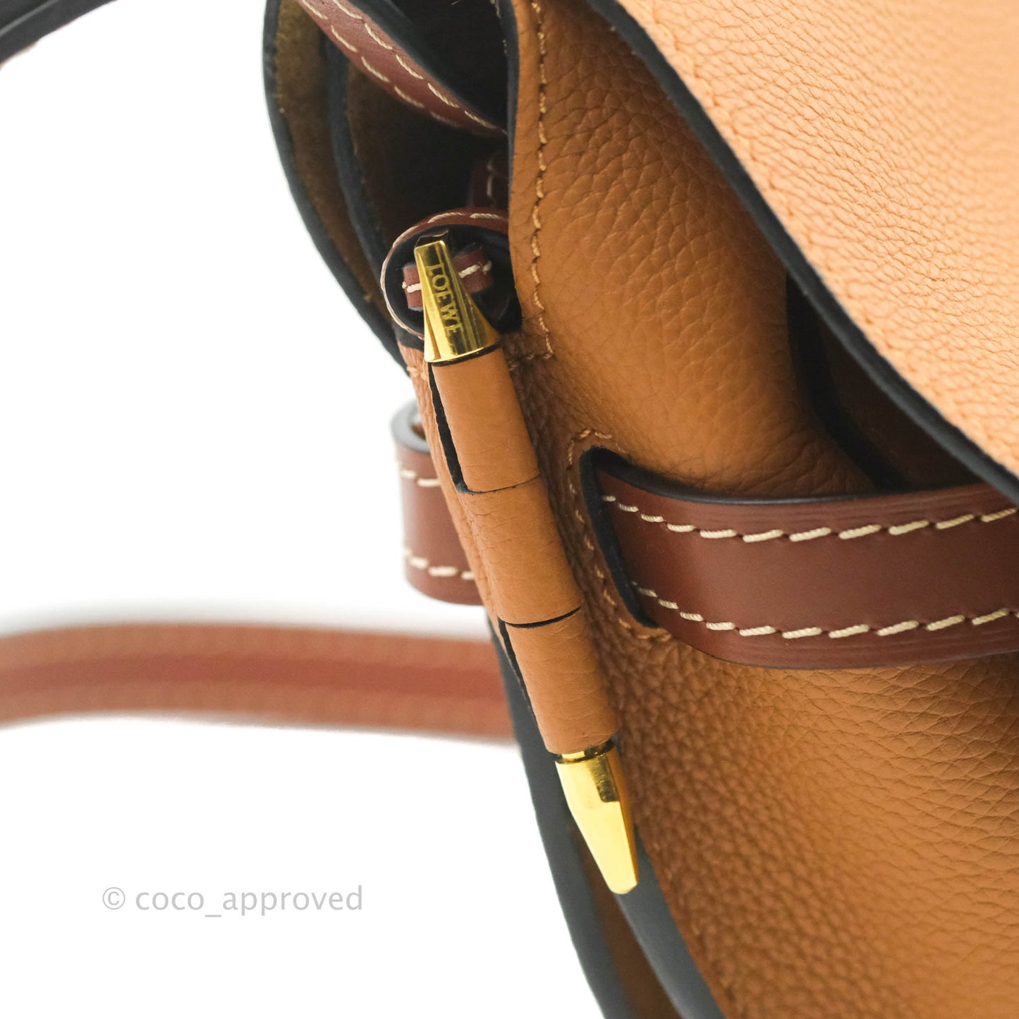 Loewe Small Gate Bag Light Caramel/Pecan Grained Calfskin