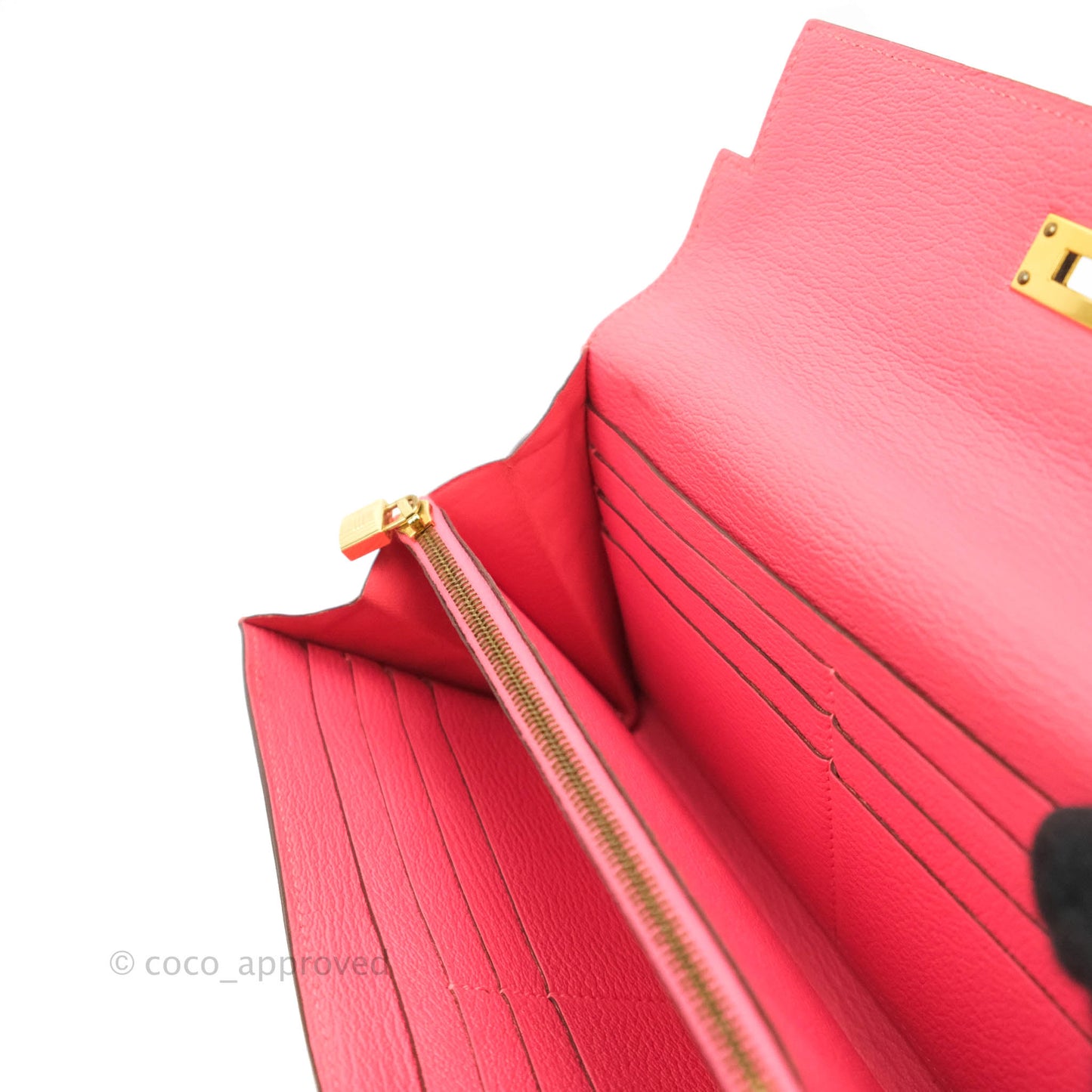 Hermès Kelly Wallet Rose Lipstick Chevre Gold Hardware