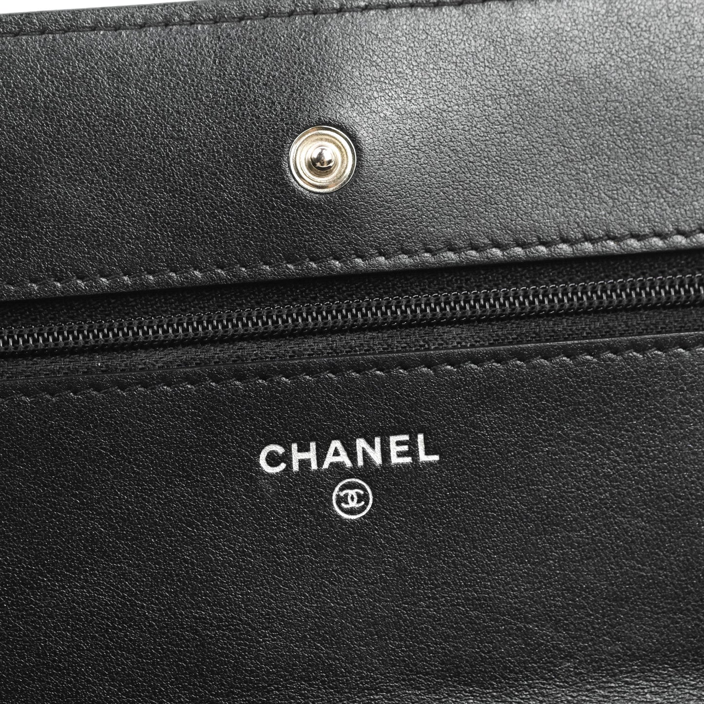 Chanel  Quilted Tassel Wallet On Chain WOC Black Aged Calfskin