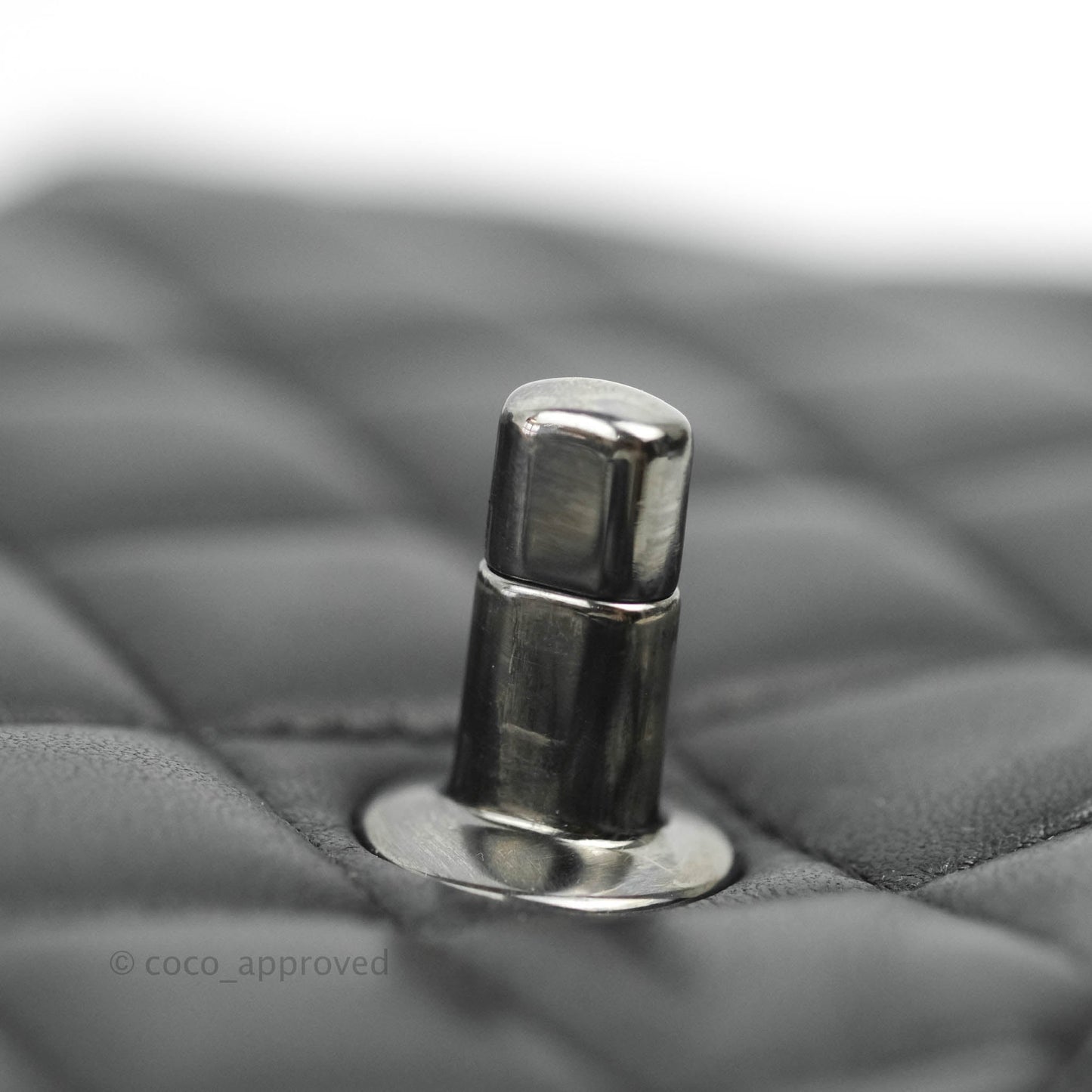 Chanel Quilted Mini Rectangular Black Lambskin Dark Silver Hardware