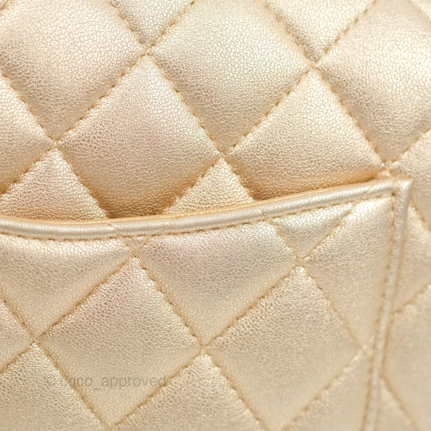 Chanel Quilted Mini Square Iridescent Gold Lambskin Gold Hardware 21P