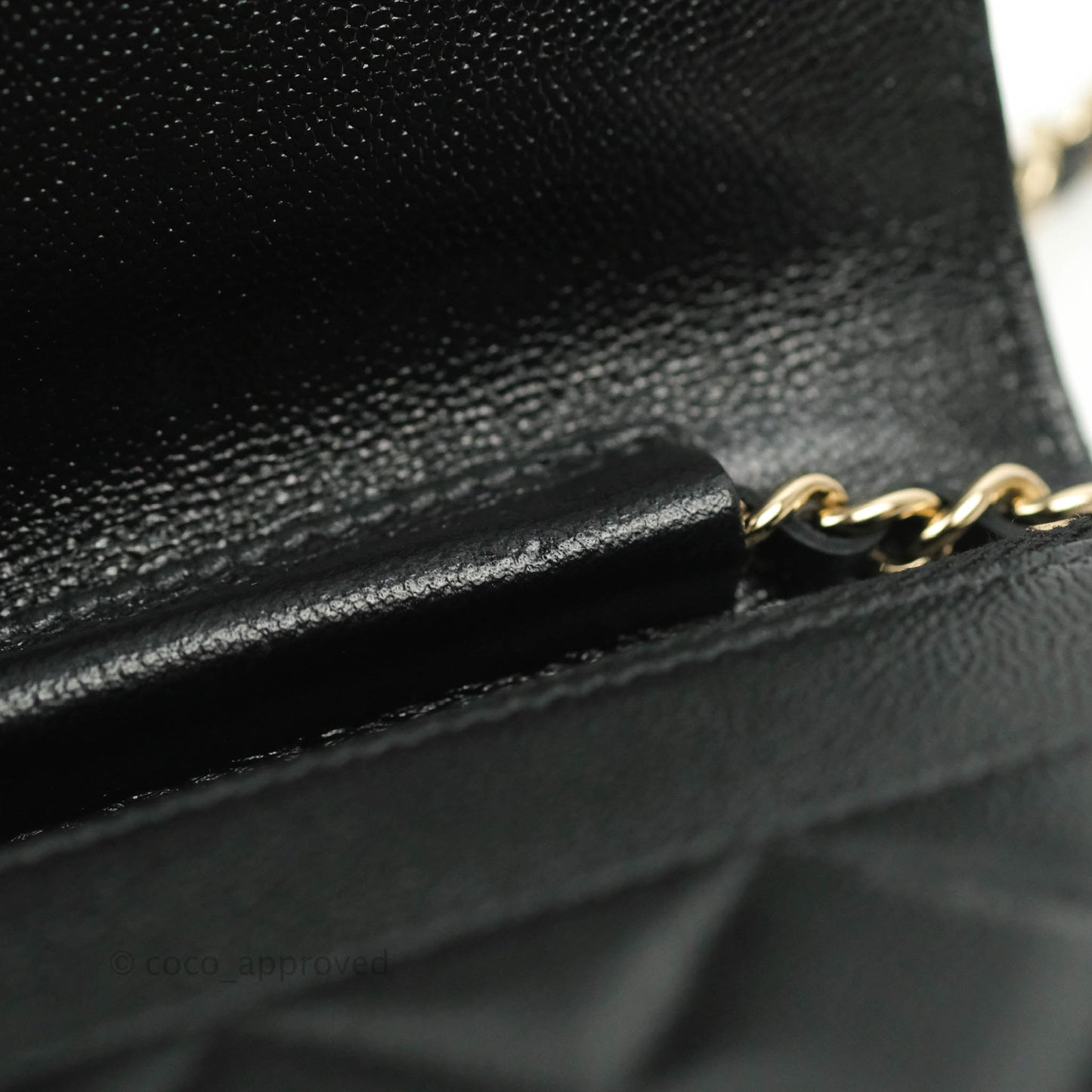 Chanel Quilted Wallet on Chain WOC Black Caviar Gold Hardware