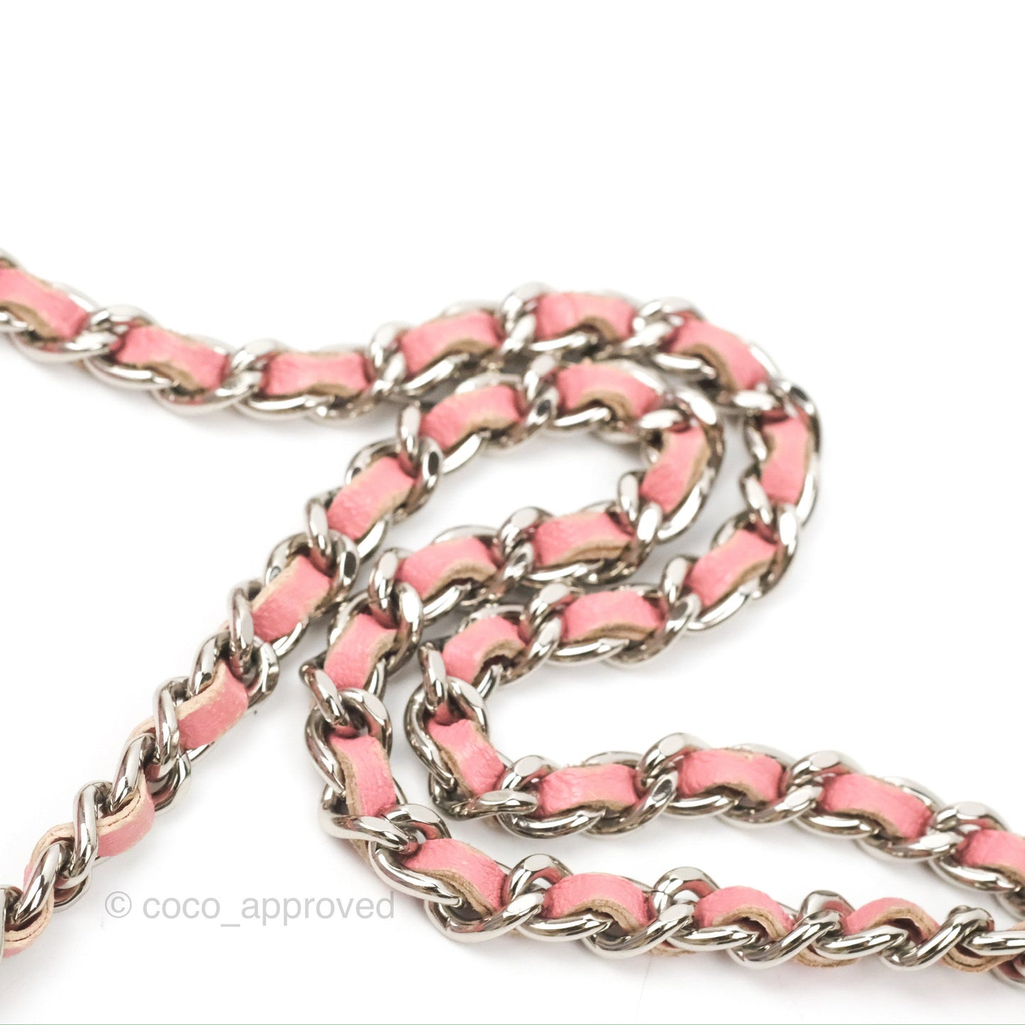 Chanel Camellia Embossed Wallet On Chain WOC Pink Lambskin Silver Hardware