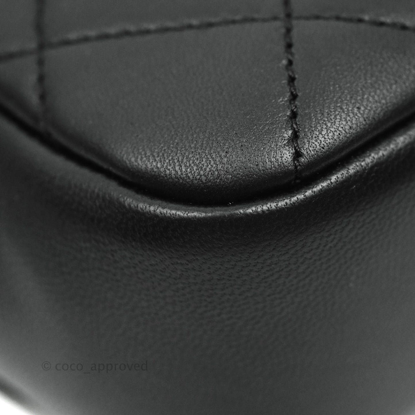Chanel Circular Handle Flap Bag Black Lambskin Aged Gold Hardware