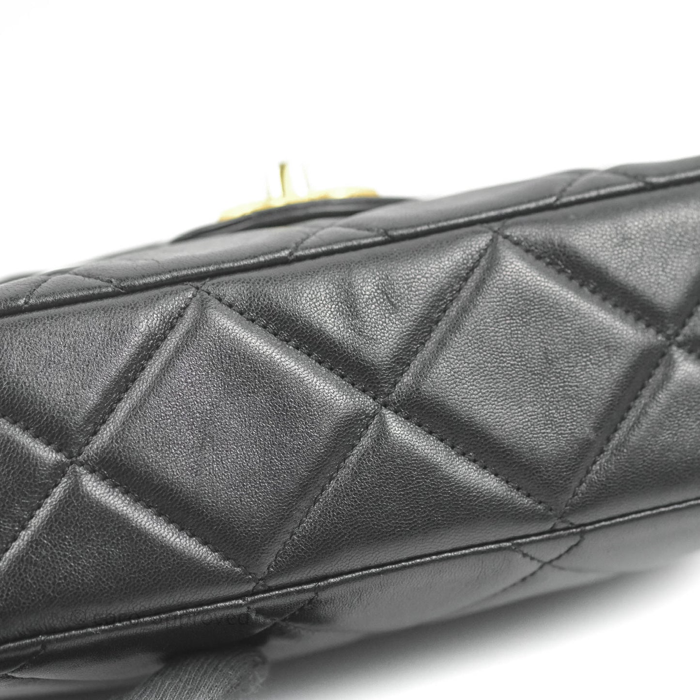 Chanel Quilted Square Flap Bijoux Chain Strap Black Aged Gold Hardware