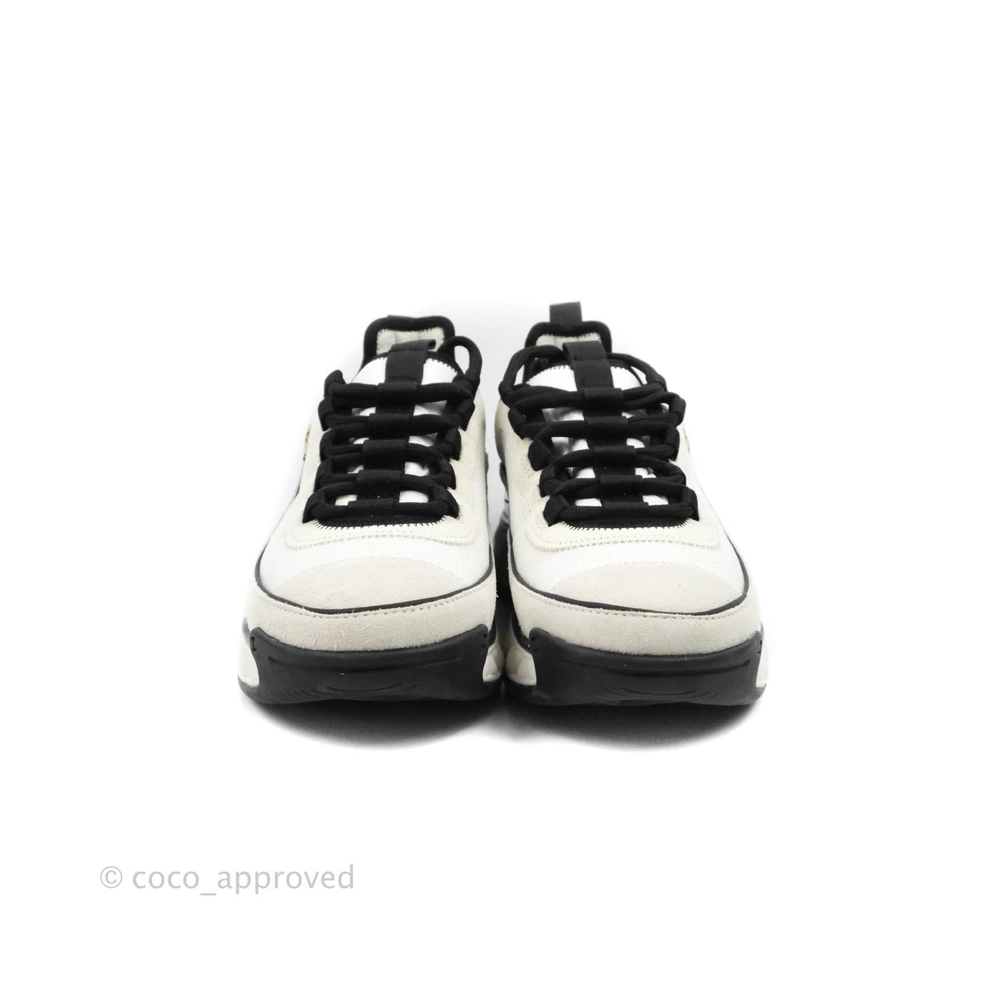Chanel Black White Sneakers Size 36.5