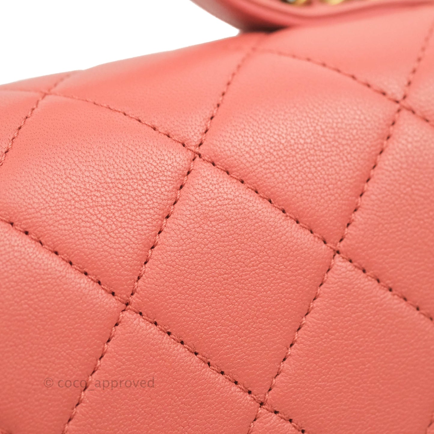 Chanel Quilted Chain Infinity Handle Bag Pink Lambskin Aged Gold Hardware