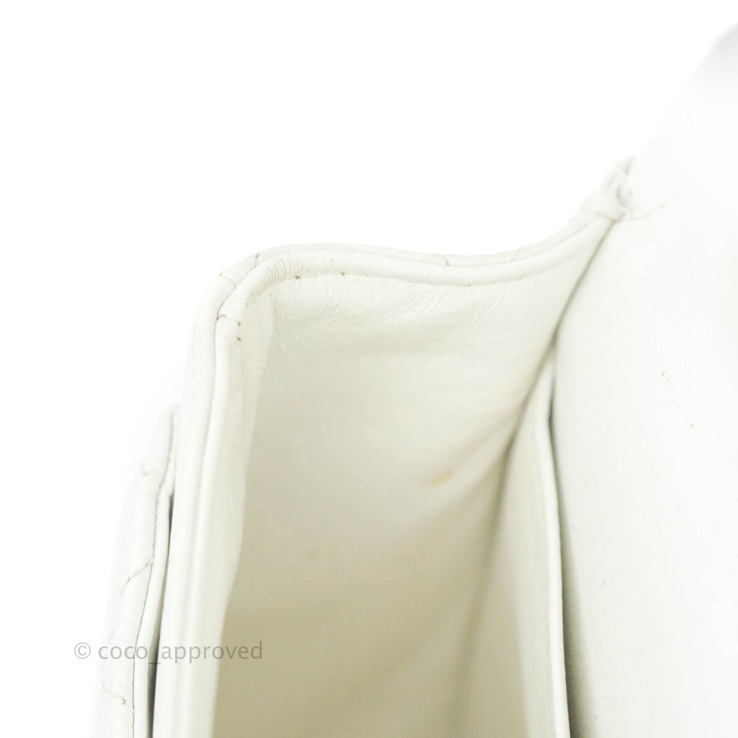 Chanel Classic M/L Medium Double Flap White Caviar Silver Hardware