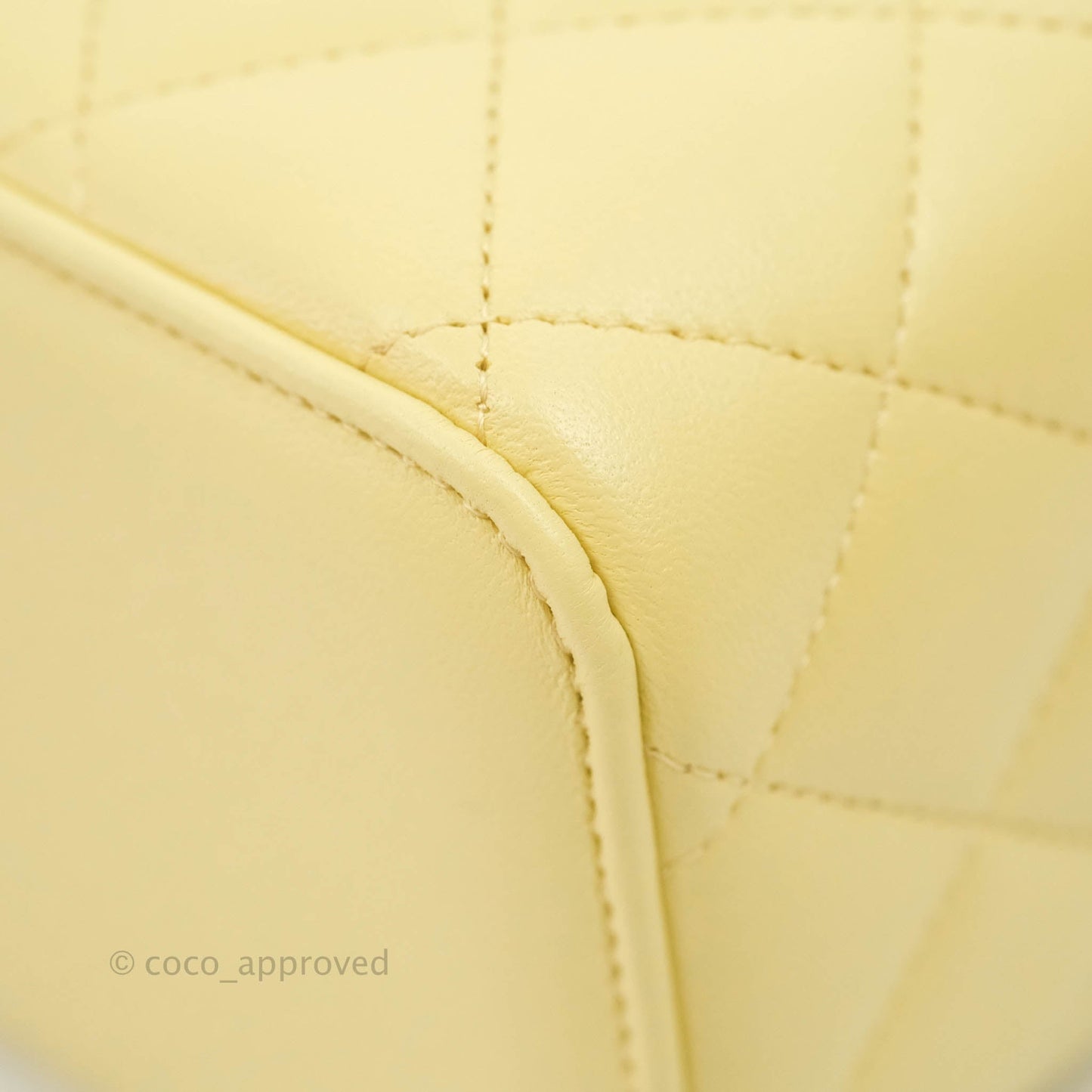 Chanel Vanity Rectangular Top Handle Yellow Lambskin Gold Hardware