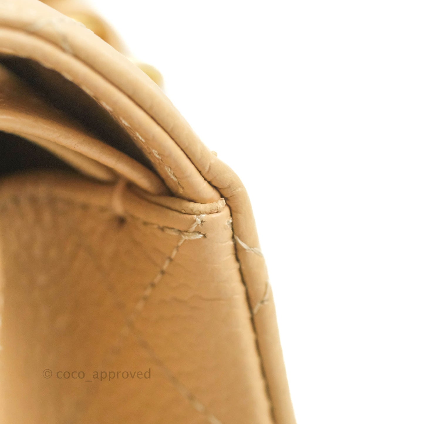 Chanel Classic M/L Medium Flap Quilted Beige Caviar Gold Hardware