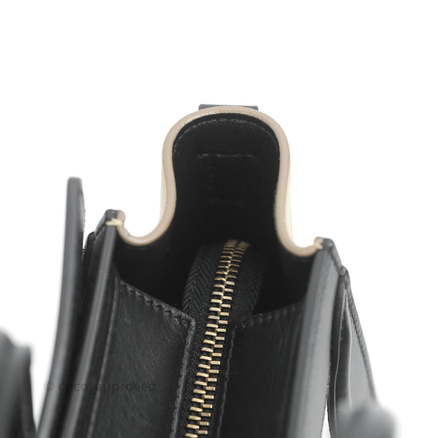 Celine Nano Luggage Bag Tricolour Dune/White/Black Grained Calfskin