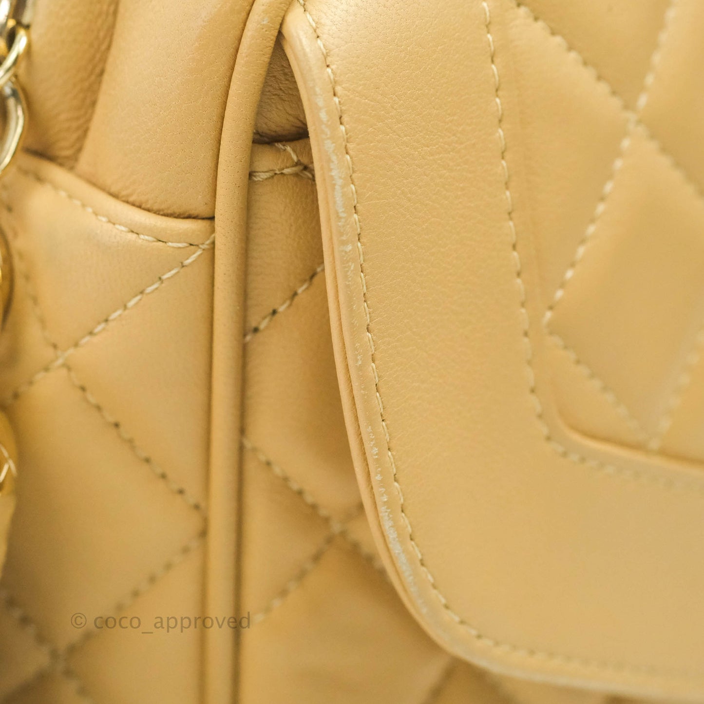 Chanel Calfskin Coco Vintage Camera Case Beige Gold Hardware