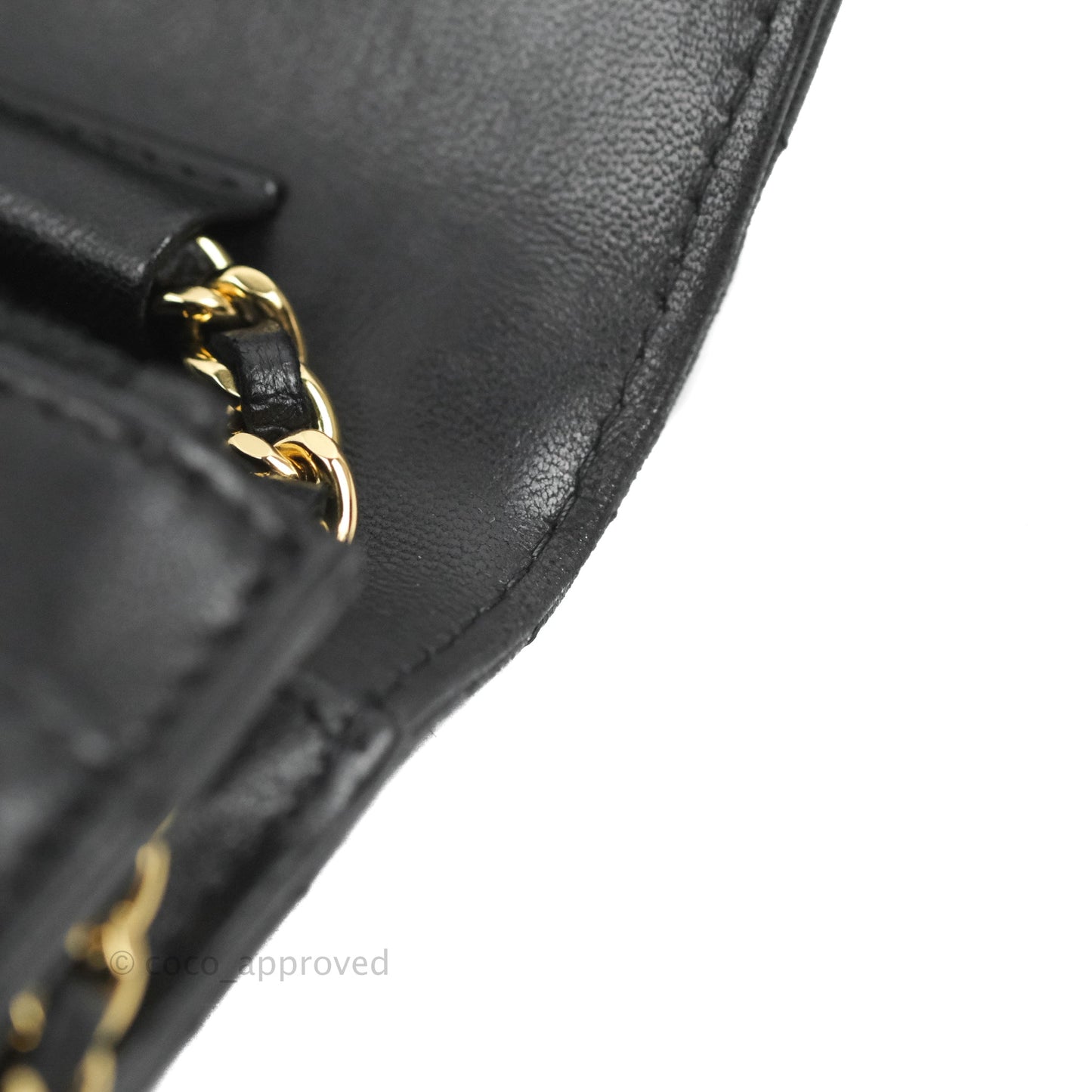 Chanel Quilted Classic Wallet on Chain WOC Black Lambskin Gold Hardware