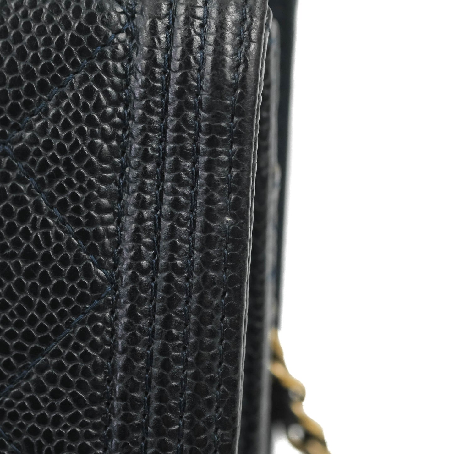 Chanel Boy Wallet on Chain WOC Ver Dark Navy Caviar Aged Gold Hardware