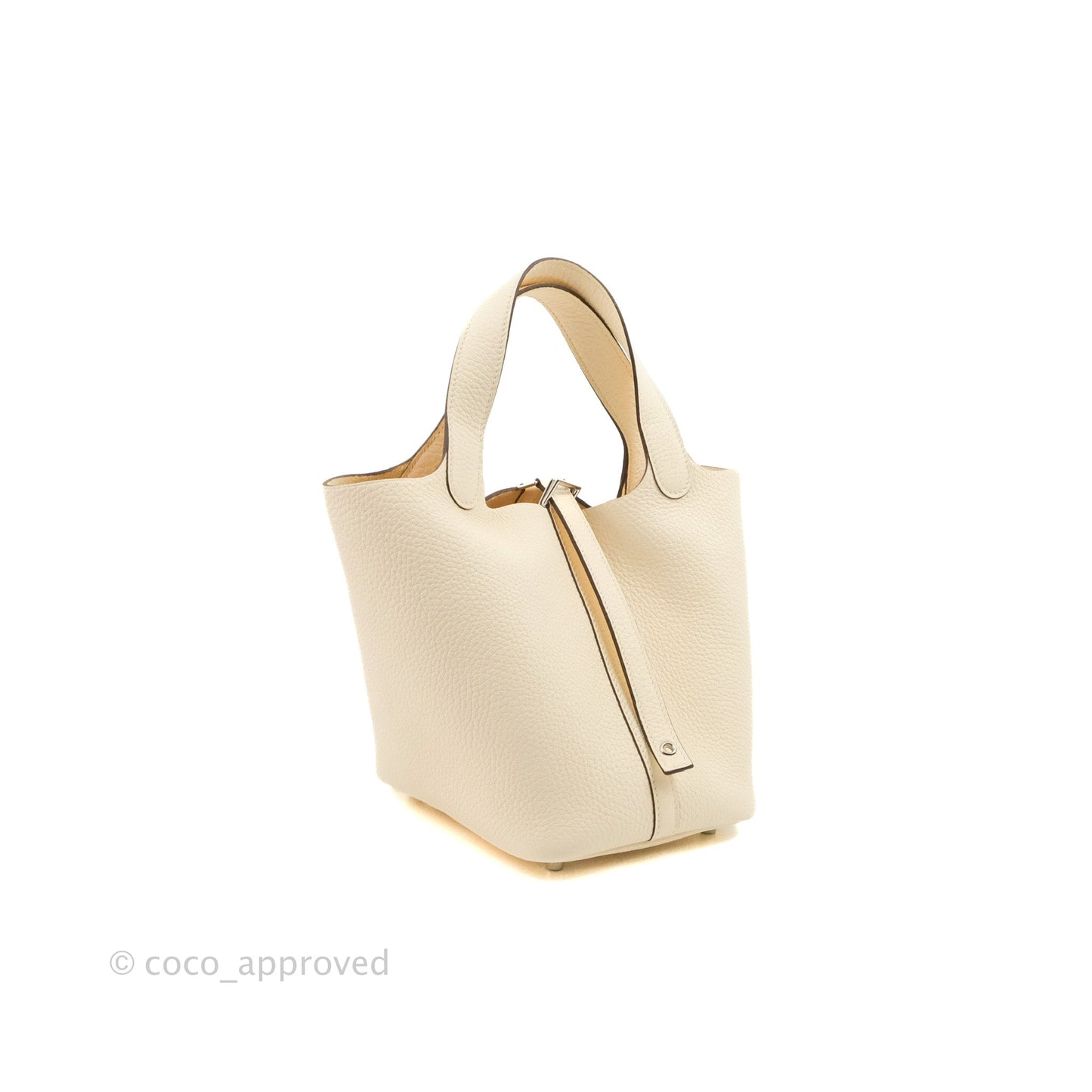 Hermès Picotin Lock 18 PM Nata Clemence Silver Hardware