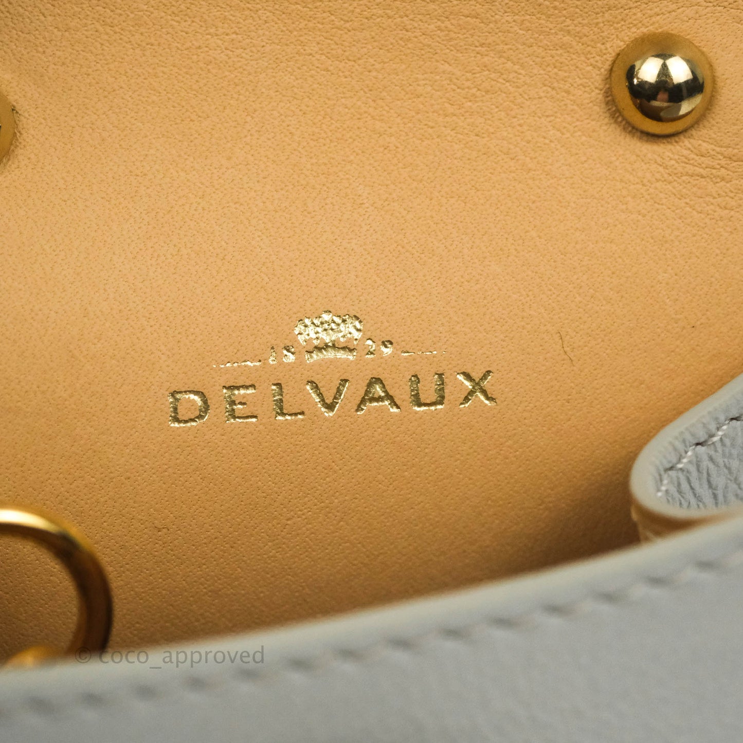 Delvaux Mini Brillant Bag Charm Light Grey Calfskin