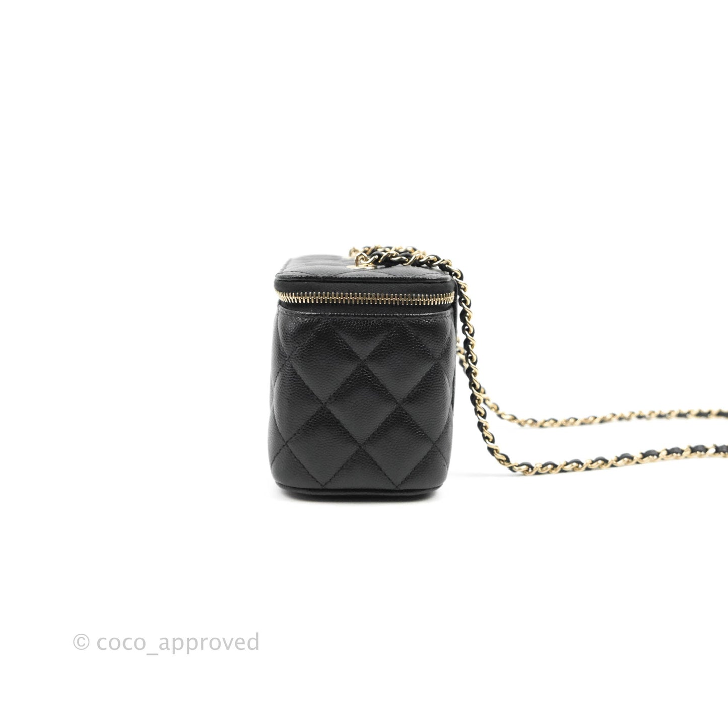 Chanel Vanity with Chain Black Caviar Gold Hardware 22S