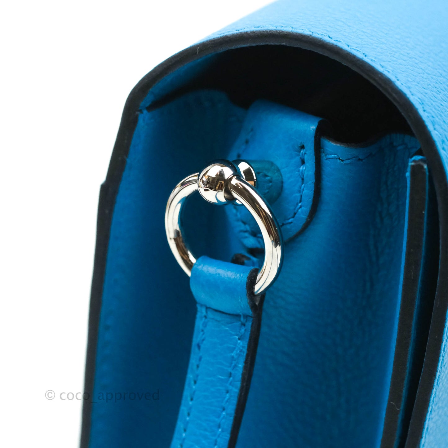 Hermès Roulis Mini 18 Bleu Frida Evercolor Palladium Hardware