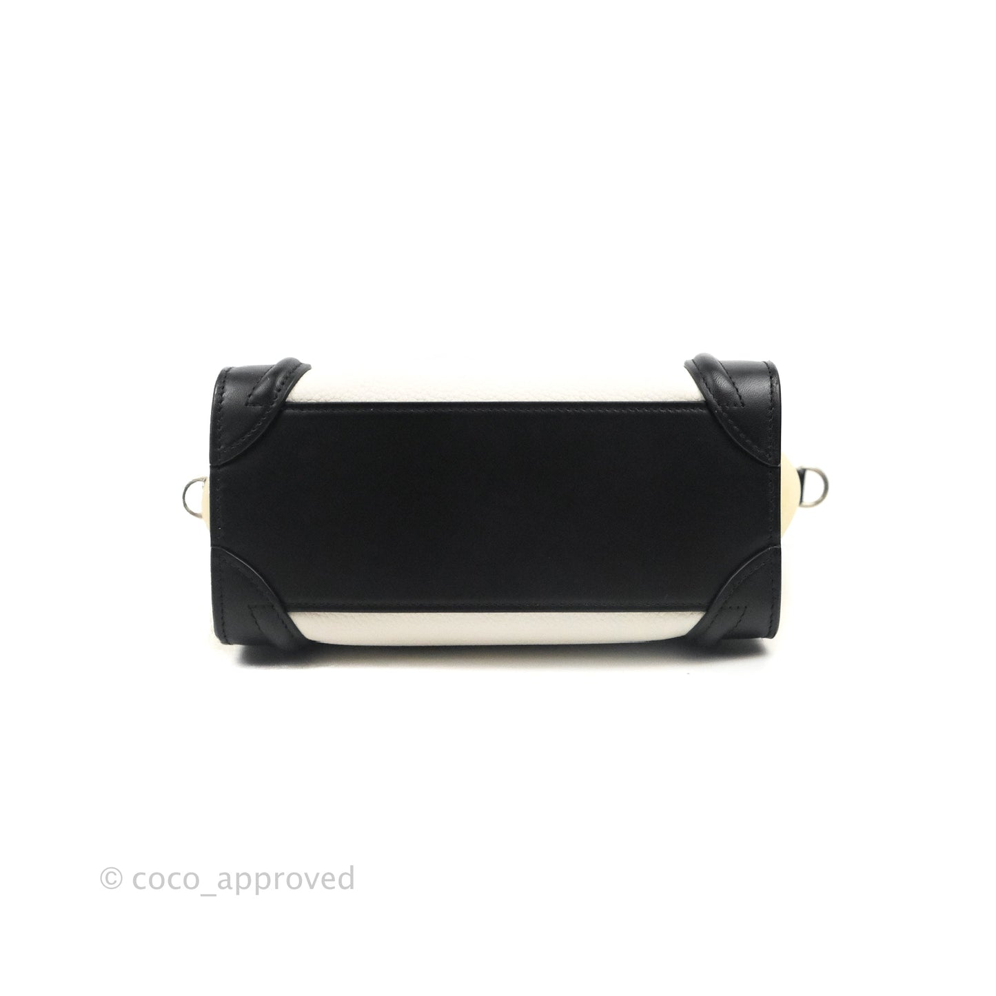 Celine Nano Luggage Bag Tricolour Light Beige/White/Black Grained Calfskin
