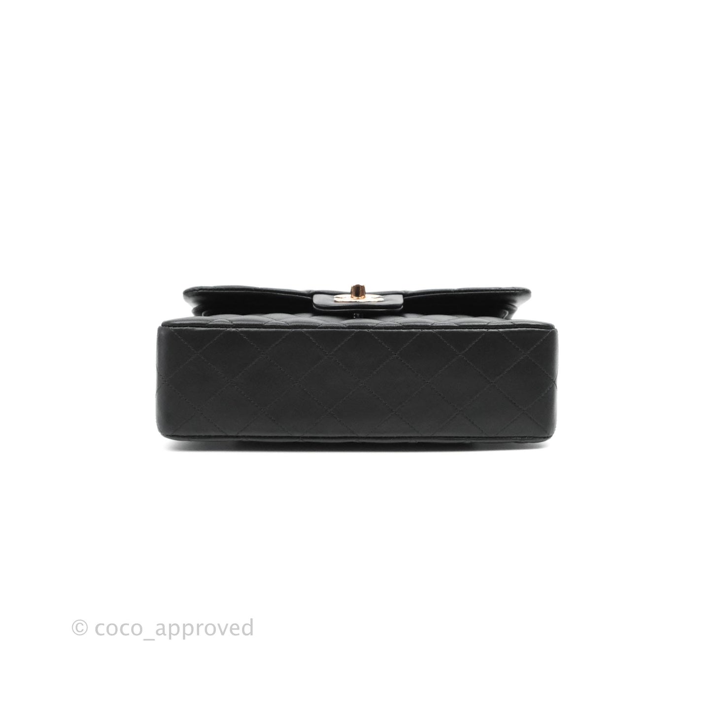 Chanel Classic Small S/M Flap Black Lambskin Rose Pink-Gold Hardware