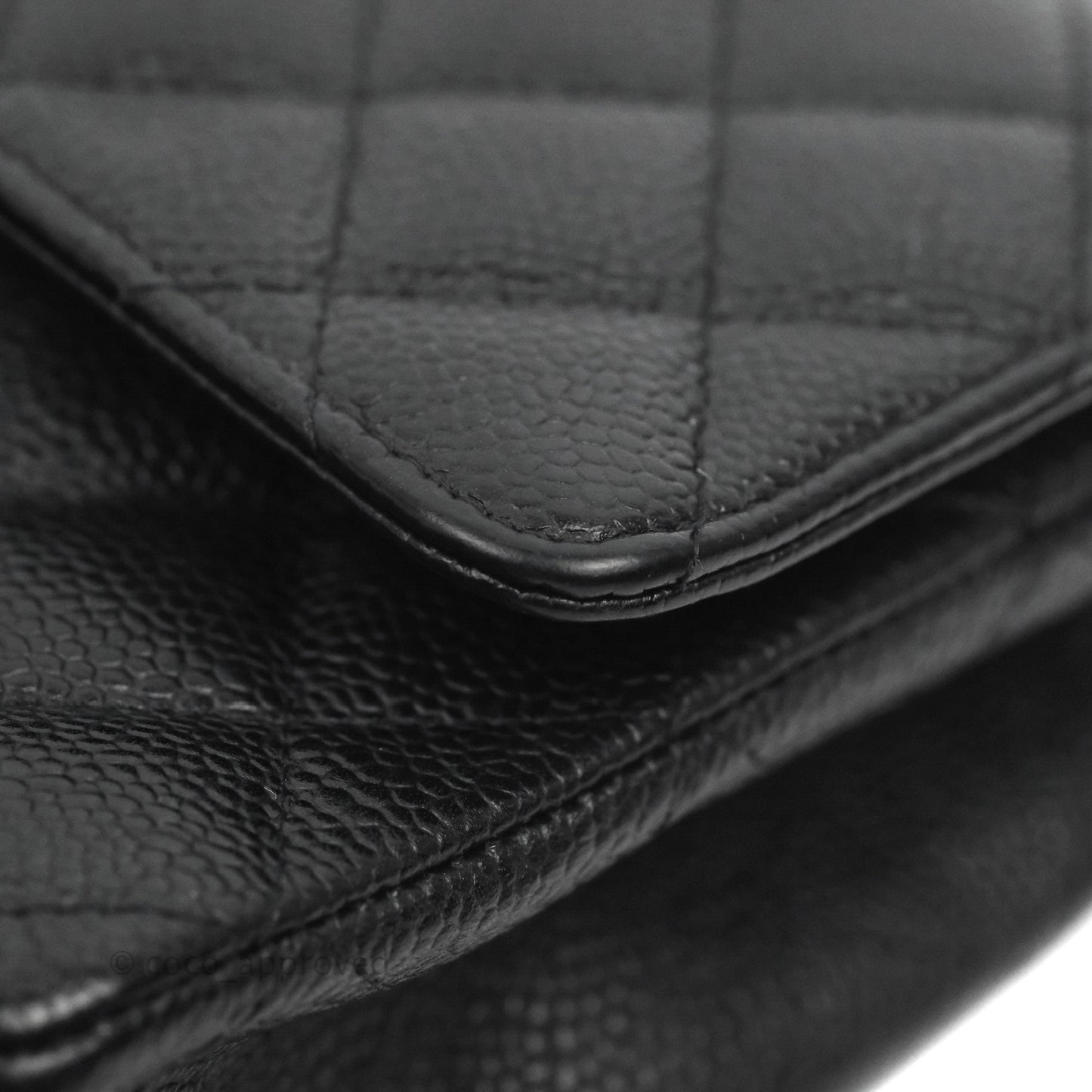 Chanel Classic M/L Medium Flap Quilted Black Caviar Silver Hardware