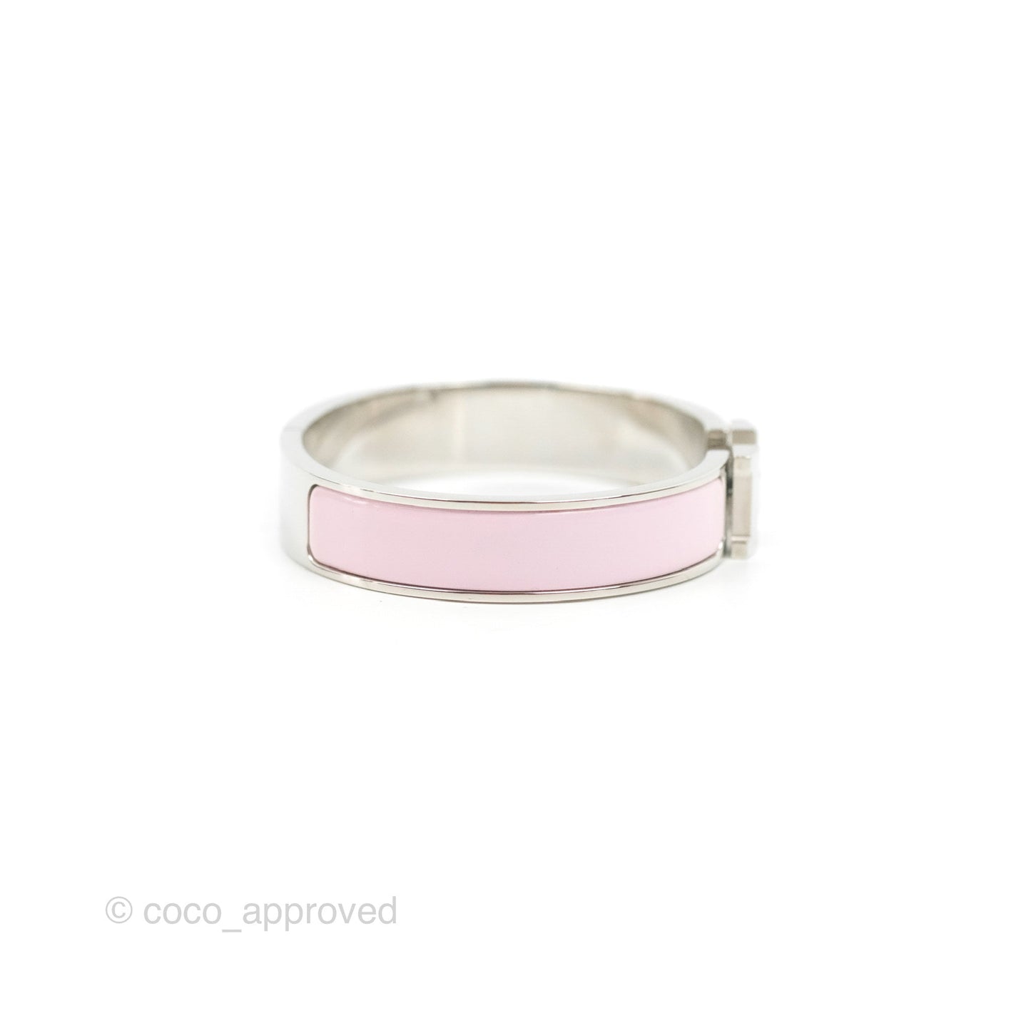 Hermès Clic H Bracelet Pink Nacarat Palladium Hardware PM