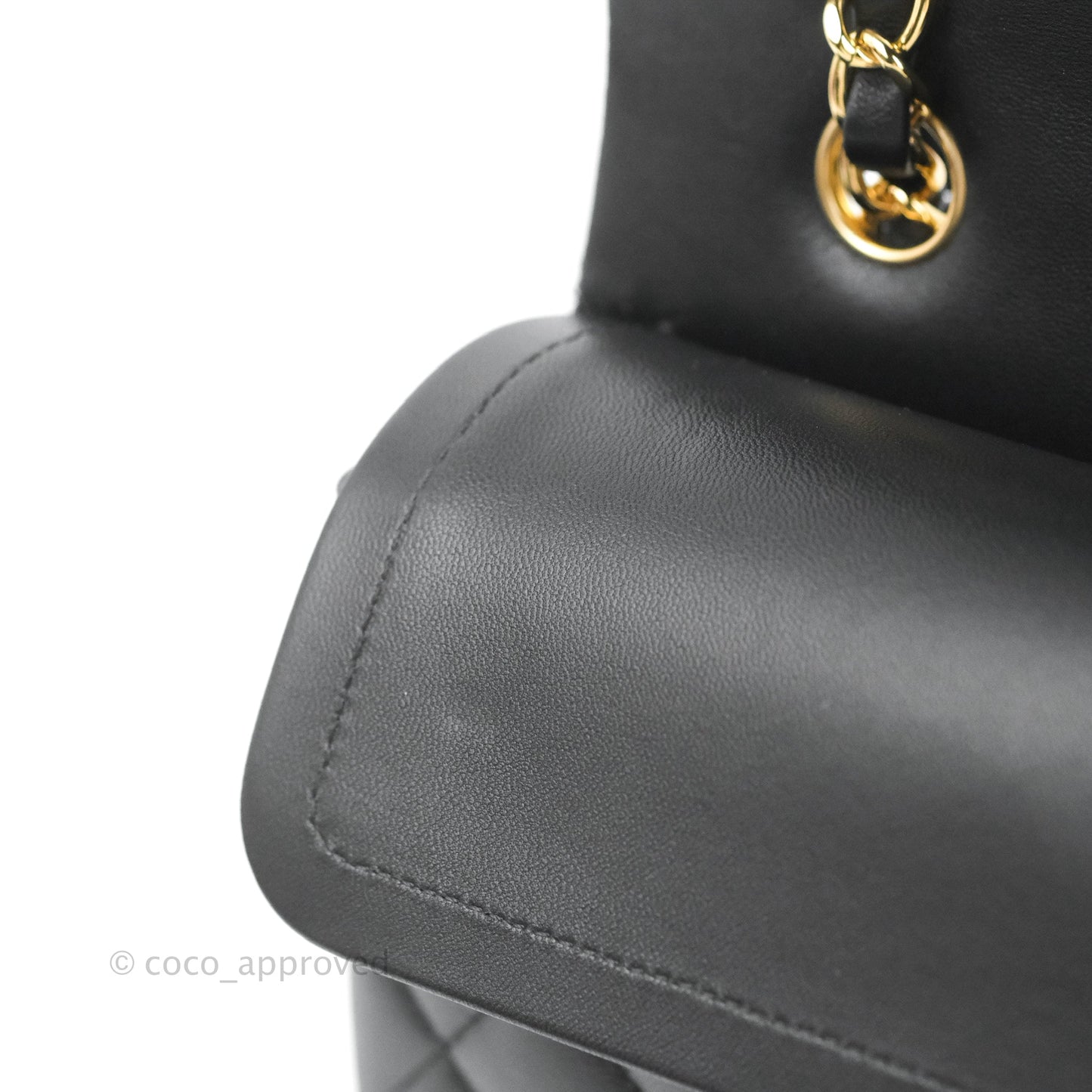 Chanel Small Classic Quilted Flap Black Lambskin Gold Hardware